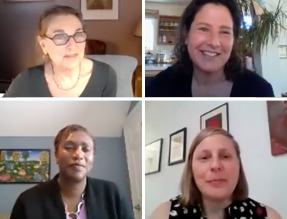 Clockwise from upper left: Virginia Rauh, ScD, filmmaker Ana Joanes, Danielle Kassow, PhD, and Maureen Allwood, PhD. Clockwise from upper left: Virginia Rauh, ScD, filmmaker Ana Joanes, Danielle Kassow, PhD, and Maureen Allwood, PhD.
